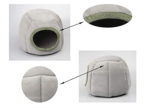 Cave Beds, Cozy House Bedding for Degus, Pumpkin Shaped Small Pet House (Gray)