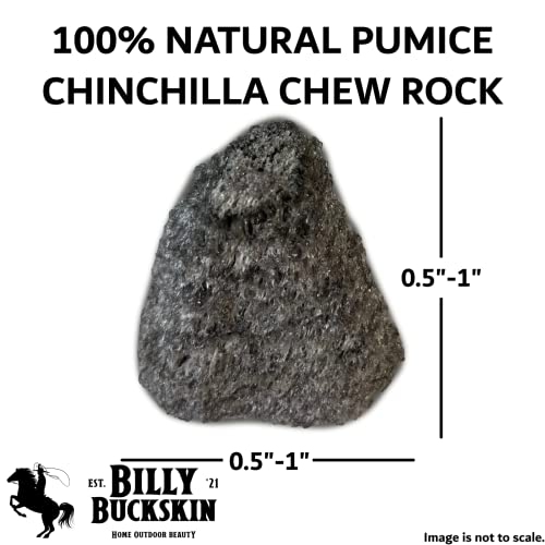 Volcanic Pumice Chinchilla Chew Blocks | Mined in USA | 100% Natural and Genuine | Pumice Stone for Small Animals | by Billy Buckskin Co. | Large Natural Shape | 8 Pack