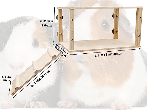 Wooden Activity Platform with Climbing Steps for Small Pets