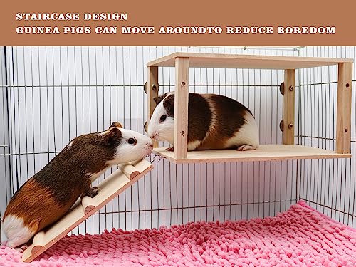 Wooden Activity Platform with Climbing Steps for Small Pets