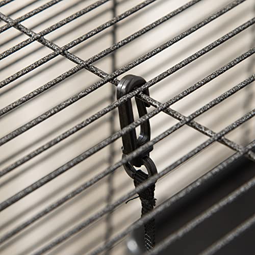 Rolling 4-Tier Metal Cage for Small Animals with Removable Tray & Hammock